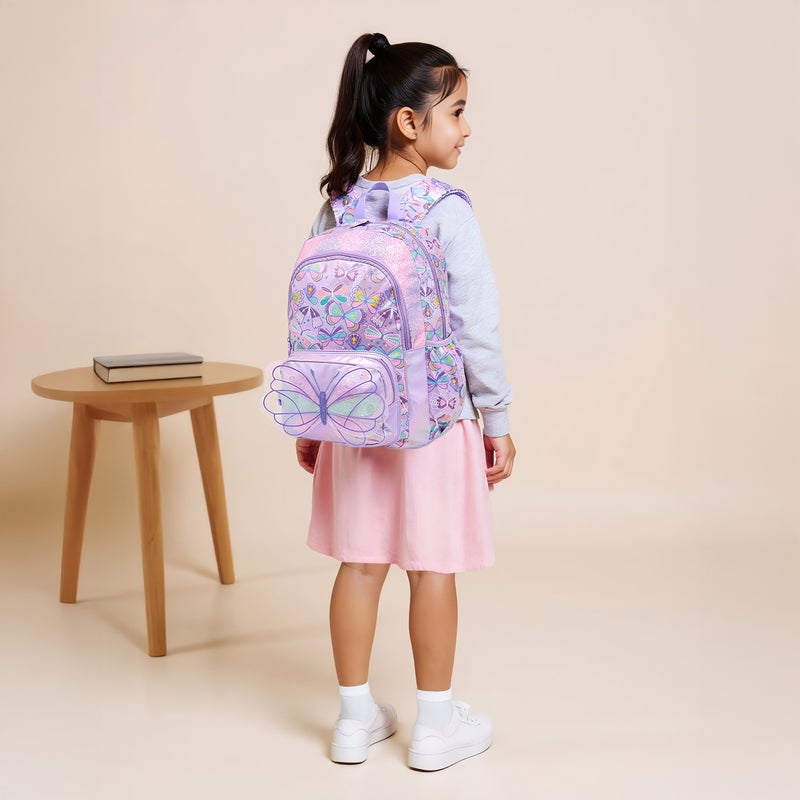 LIFESTYLE Butterfly Print Backpack for Girls - Image 2